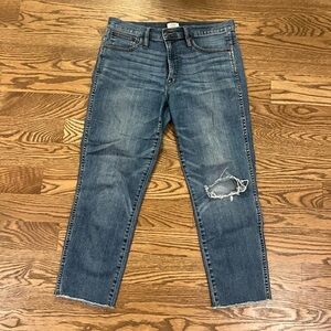J.Crew Vintage Straight Jeans Size 31 Excellent Condition Distressed Frayed Hem